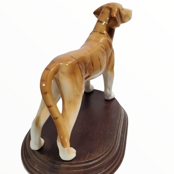 Vintage Ardalt Japan Lenwile fine China Large Great Dane figure with wood stand - Picture 3 of 9